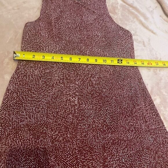 Athleta Thera High Neck Burgundy Printed Dress size XS - Picture 3 of 9